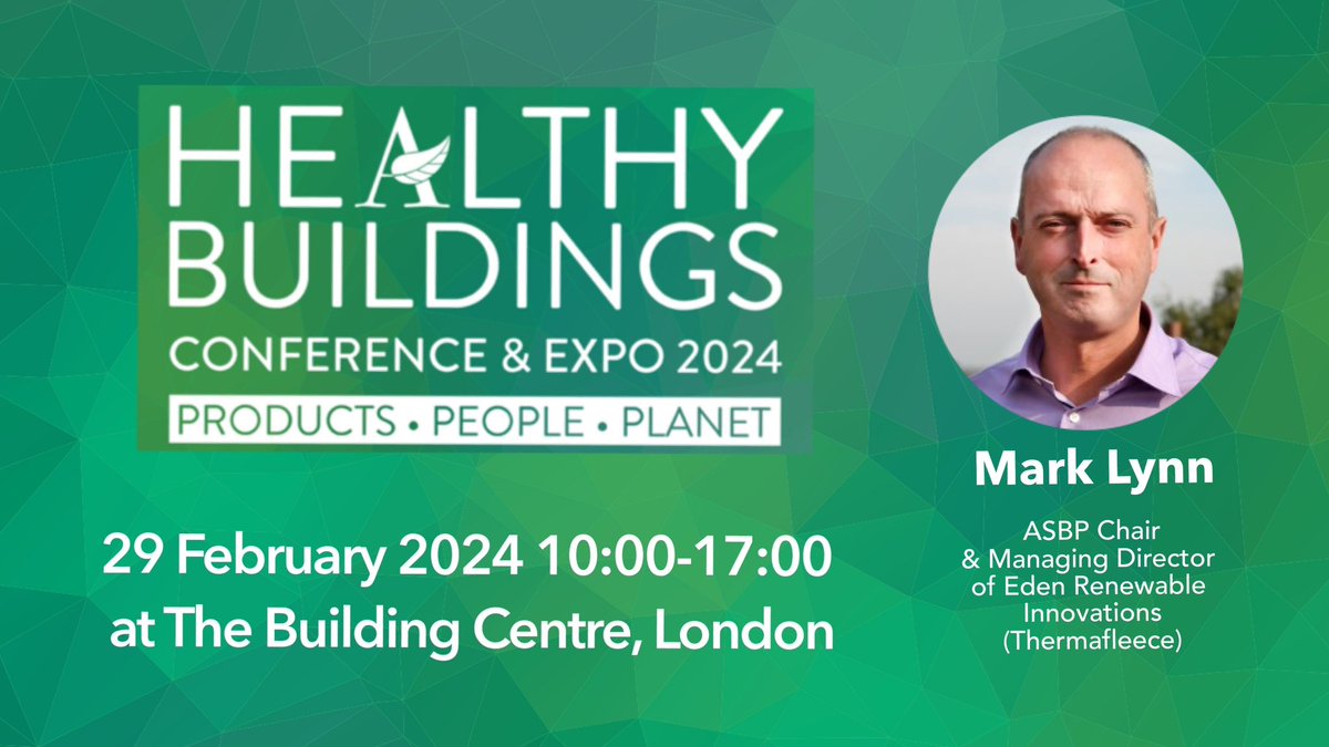 asbp_uk's tweet photo. Today from 9.00 we will welcome speakers, exhibitors, sponsors, #ASBPawards finalists, and guests to #HealthyBuildings2024. 

Our chair, Mark Lynn, will open the day’s activities, kindly sponsored by @lime_products, @flagshipproject, @natureplus_eV, @NatBuildStore, @EcologyBS https://t.co/Qi0Ukz5gSE
