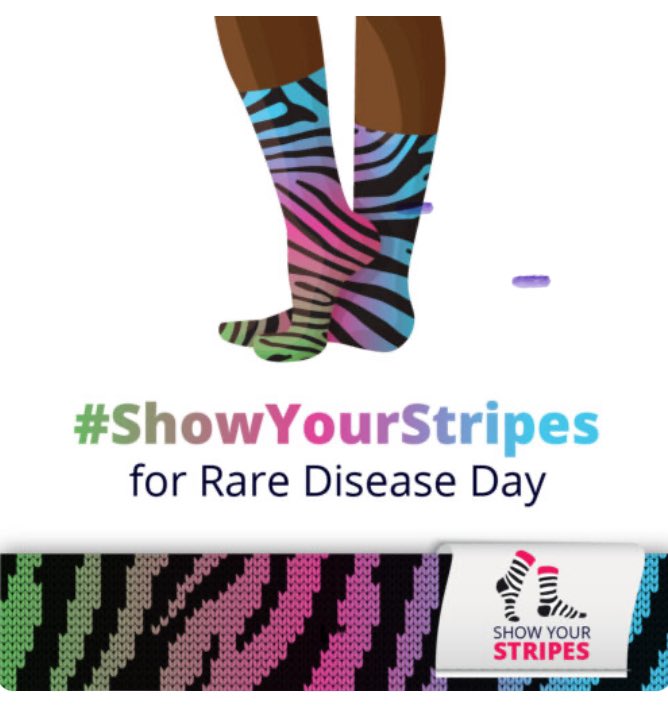 It’s #RareDiseaseDay and at @East_Genomics we are showing our stripes with @M4RareDiseases to build awareness of people with rare conditions. Join us by wearing your stripy socks and send us a picture! 🧦👍🧦 @rarediseaseday #ShowYourStripes