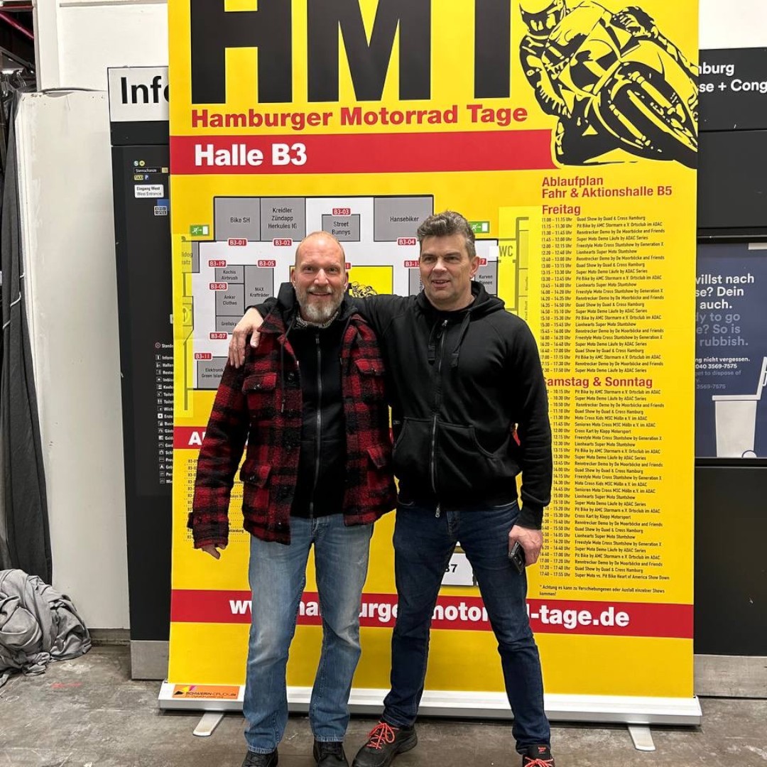 "HAMBURGER MOTORRAD TAGE 2024"
Wir haben das erste mal auf den HMT ausgestellt und waren positiv über die große Anzahl der Besucher an unserem Stand überrascht.
Vielen Dank für die tollen Komplimente und die interessanten Gespräche.
green-island-bikes.de