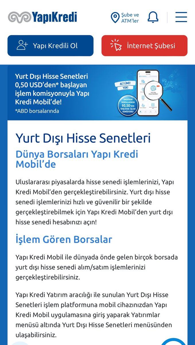finansalozgur1's tweet image. 🌎 Abd borsa yatırımı yapacaklar için yeni bir indirim daha geldi.. Midas’ın sabit 1,5$ komisyon uygulaması sonrası İş bankası min. komisyonu 1$ olarak revize etmişti, ardından Akbank 0,75$’i duyurdu..
🔥 Rekabet kızışıyor, şimdi de Yapı kredi mobil üzerinden Abd borsası hisse…