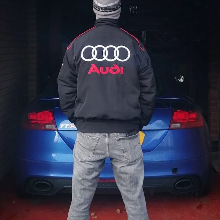 New #audi jacket arrived thanks to #vinted looking forward to the next #carmeet + a few new #modifications for 2024 #fivecylinder #tunedcars