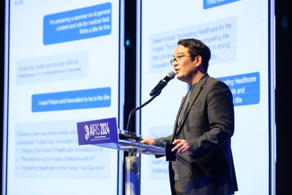 TheMFDS's tweet photo. [Plenary session] Present and Prospects of AI utilization
#AIRIS #AIRIS2024 #MFDS #Samsung #InChulHwang #LevelEx #SamGlassenberg https://t.co/ut7a1jofdF