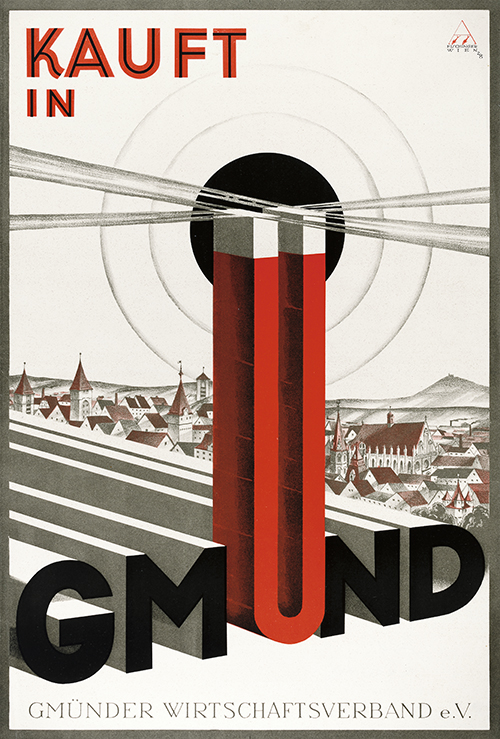 'Kauft in Gmünd': 1928 Austrian poster promoting local businesses in Gmünd