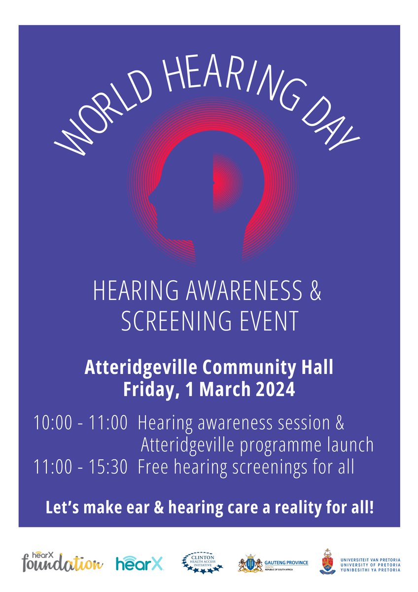DeWet Swanepoel (@dewetswanepoel) on Twitter photo Celebrating #WorldHearingDay with <a href="/WHO/">World Health Organization (WHO)</a>! Launching a community hearing care service in Atteridgeville 🚀. A collaboration with <a href="/UPTuks/">University of Pretoria</a>, @hearX_Foundation, @ClintonHealth, local health department & <a href="/hearX_Group/">hearX</a>. Making hearing care accessible to all! #Hearinghealth #HearingLoss Celebrating #WorldHearingDay with <a href="/WHO/">World Health Organization (WHO)</a>! Launching a community hearing care service in Atteridgeville 🚀. A collaboration with <a href="/UPTuks/">University of Pretoria</a>, @hearX_Foundation, @ClintonHealth, local health department & <a href="/hearX_Group/">hearX</a>. Making hearing care accessible to all! #Hearinghealth #HearingLoss