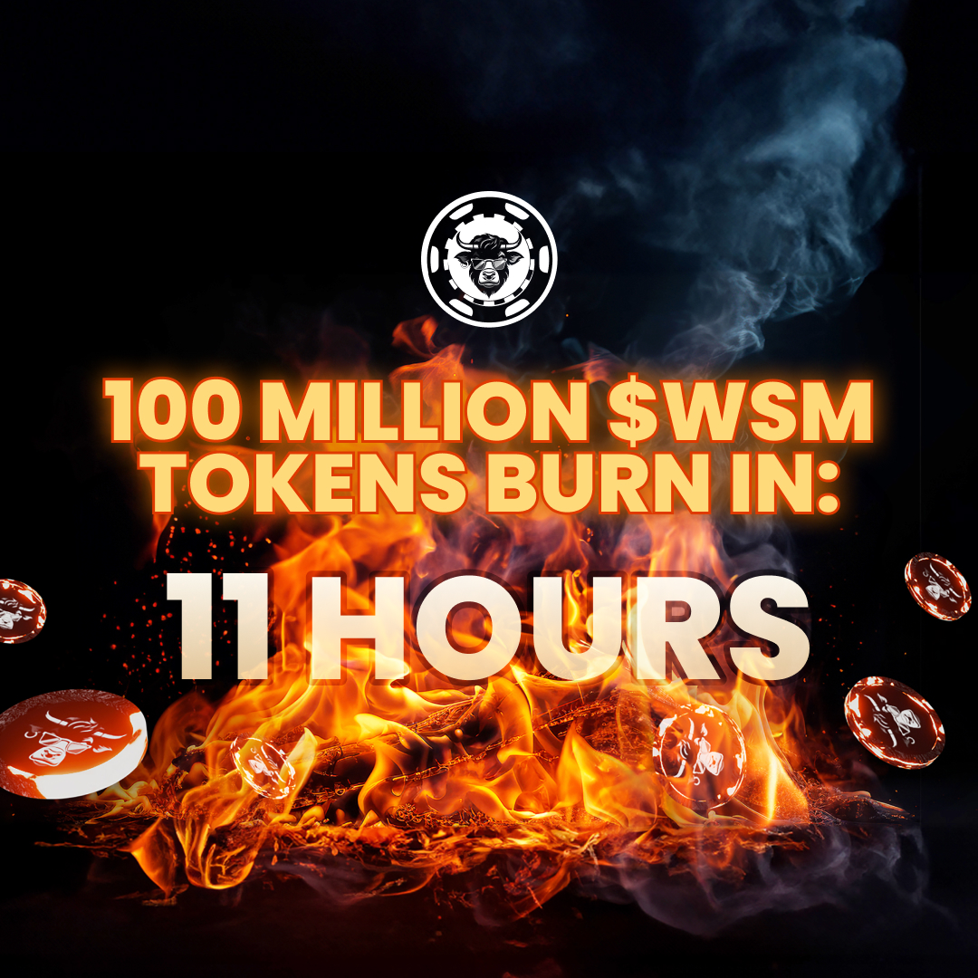 11 HOURS TO GO UNTIL 5% OF THE $WSM SUPPLY WILL BE BURNT 🔥  

BUY YOUR $WSM HERE ➡️ bitesly.io/b_WSMTW_BUY

Live countdown ➡️ web3.wsmcasino.com/en/dashboard