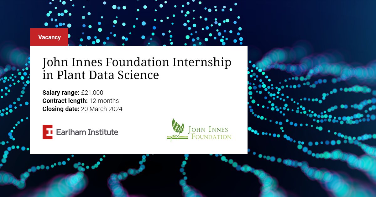 We're pleased to be recruiting for a unique #internship in plant #datascience, gaining skills in synthetic biology, plant biology, and plant engineering. 

🗓️ Apply by: 20 March 2024
➡️okt.to/I9tc6z 

#undergraduate #plantsciences #biochem