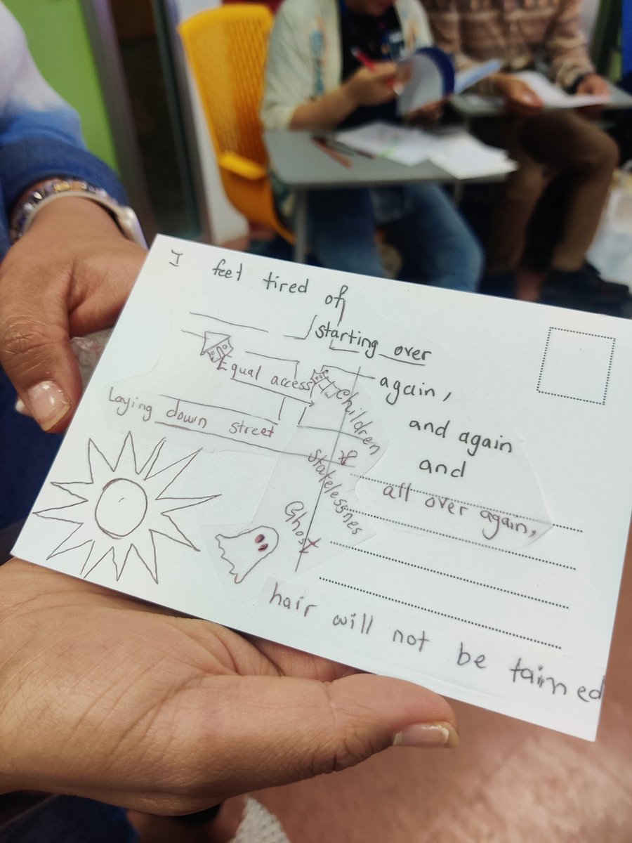 Humera Iqbal (@humeraiqbal1) on Twitter photo 'I feel tired of starting over again, and again and all over again.' At 'Postcards from a Dream', artists- Diwakar Chettri, Zahra Marwan & <a href="/KremieDimitrova/">Kremena Dimitrova</a> helped us weave our stories together in a beautiful way,creating powerful postcards on identity #WCS2024 #endstatelessness 'I feel tired of starting over again, and again and all over again.' At 'Postcards from a Dream', artists- Diwakar Chettri, Zahra Marwan & <a href="/KremieDimitrova/">Kremena Dimitrova</a> helped us weave our stories together in a beautiful way,creating powerful postcards on identity #WCS2024 #endstatelessness