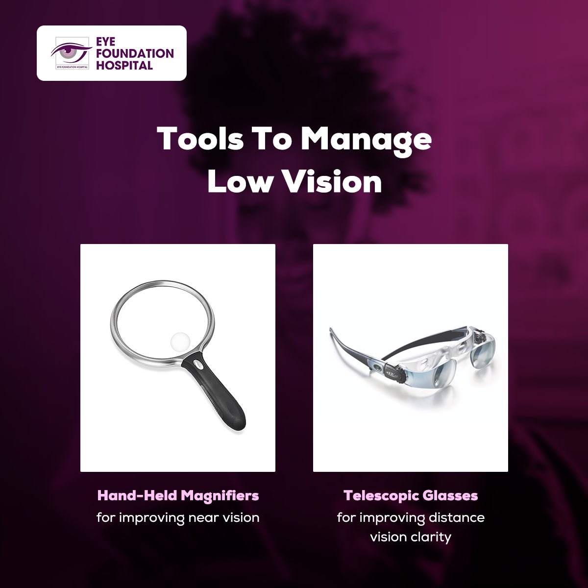 Empower your vision with the right tools; from handheld magnifiers to innovative technologies, we've got the right tools to enhance your visual experience.

Send a DM or drop a comment if you have questions, we are here to give you expert guidance.

#lowvision #eyecare #eyetools