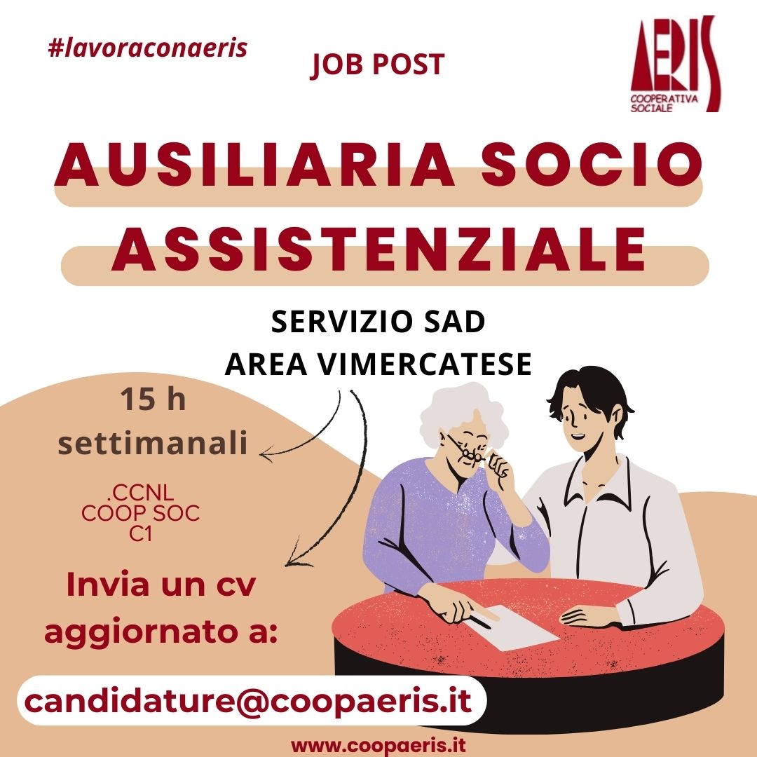 la_aeris's tweet photo. #lavoraconaeris replica! Alla ricerca di un'assistente sociale, un'ausiliaria socio-assistenziale e un assistente educativo scolastico, in zona Isola Bergamasca e Vimercatese
#lavoro #isolabergamasca #vimercatese https://t.co/LsVWGPmhpI