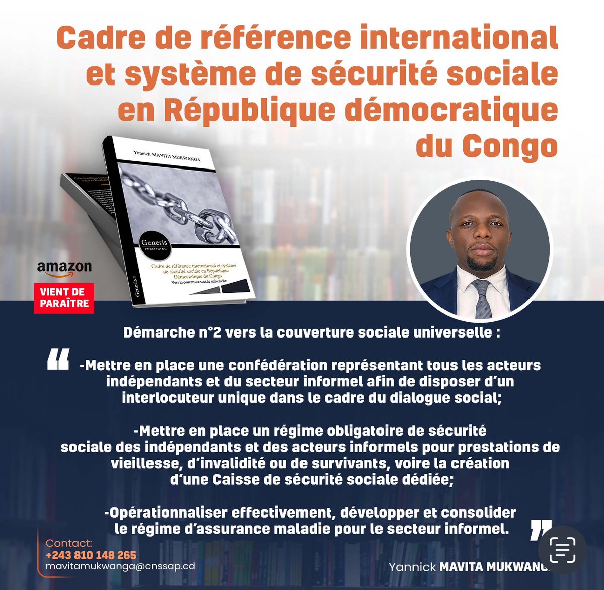 YannickMavita's tweet photo. La protection contre les risques sociaux est un droit fondamental. L'OIT propose des instruments, cadre de référence international, permettant d'aider les pays à atteindre cet objectif. Cet ouvrage revient sur le cas de la RDC.
@OITinfo @OITKinshasa @OMSRDCONGO @cipres_officiel https://t.co/bKpTwbiuxd