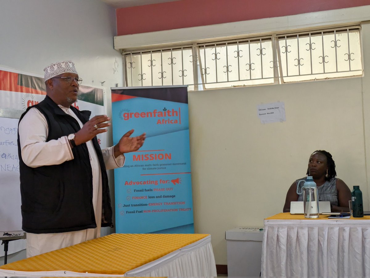 GreenFaith Board Member Sheikh Ibrahim Lethome speaking at our Nairobi event, talking about the importance of courage speaking out publicly for climate action. @greenfaithworld