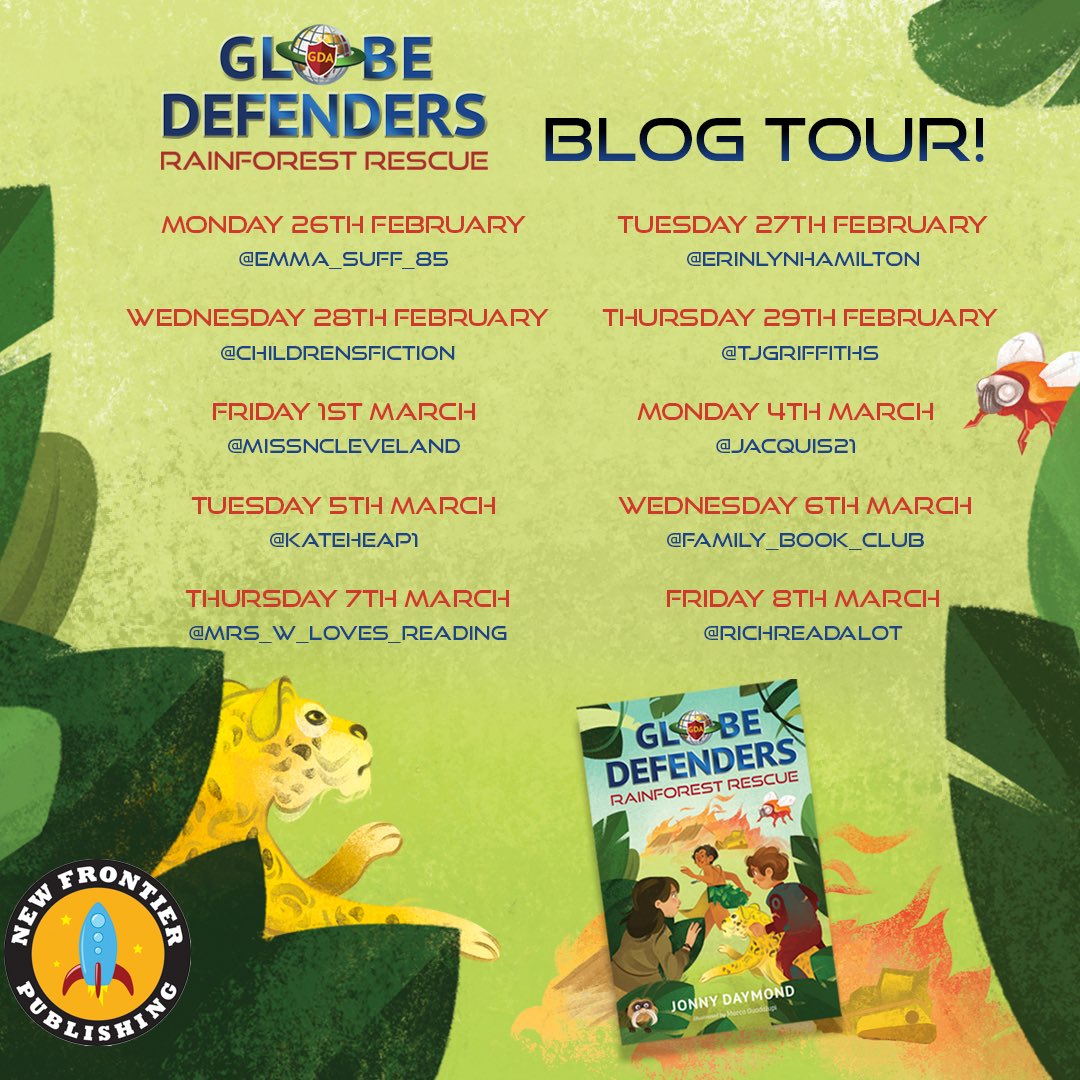It’s my stop on the #GlobalDefenders Rainforest Rescue blog tour & today I’m sharing chapter 1 of this thrilling adventure (plus, check out author @jonnydauthor reading it too 🤩). @marcoguadalupi @NFPublishingUK @midascampaigns @TinaMories 🌍📖 checkemoutbooks.wordpress.com/2024/02/29/glo…