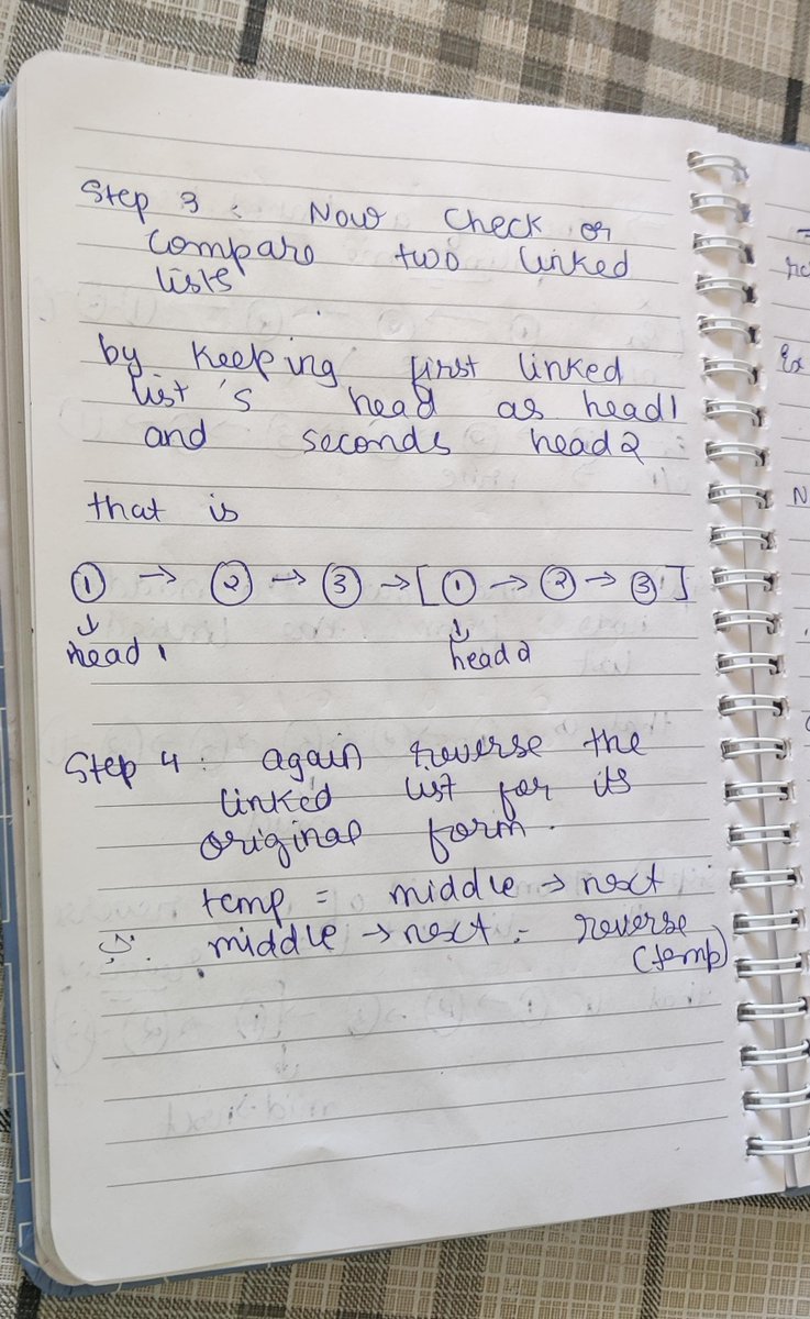 codewithjerry0's tweet photo. Day 21 of #100DaysOfCode    
DSA ->  21. Check Palindrome [Linked List]
 C++ Easy Solution  with notes
 #DSA #LinkedList #EasySolution #codewithjerry0 #lovebabbar

@lovebabbar3
@ezSnippet https://t.co/UZgIMcXauU