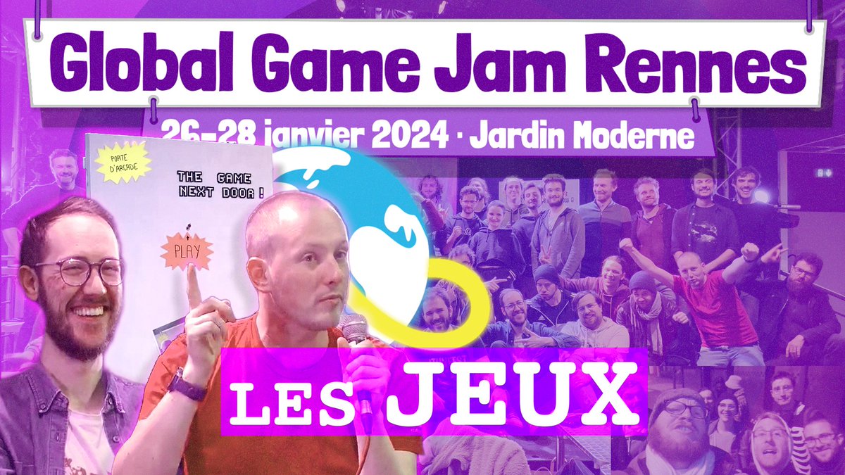 Et voilà la restitution des jeux ! 🕹

(Re)Découvrez les 15 jeux qui ont été créé en 48h le mois dernier lors de la @globalgamejam de #Rennes au @JardinModerne ! 🌍🎵

➡️ youtu.be/XVY_BeZ67RE