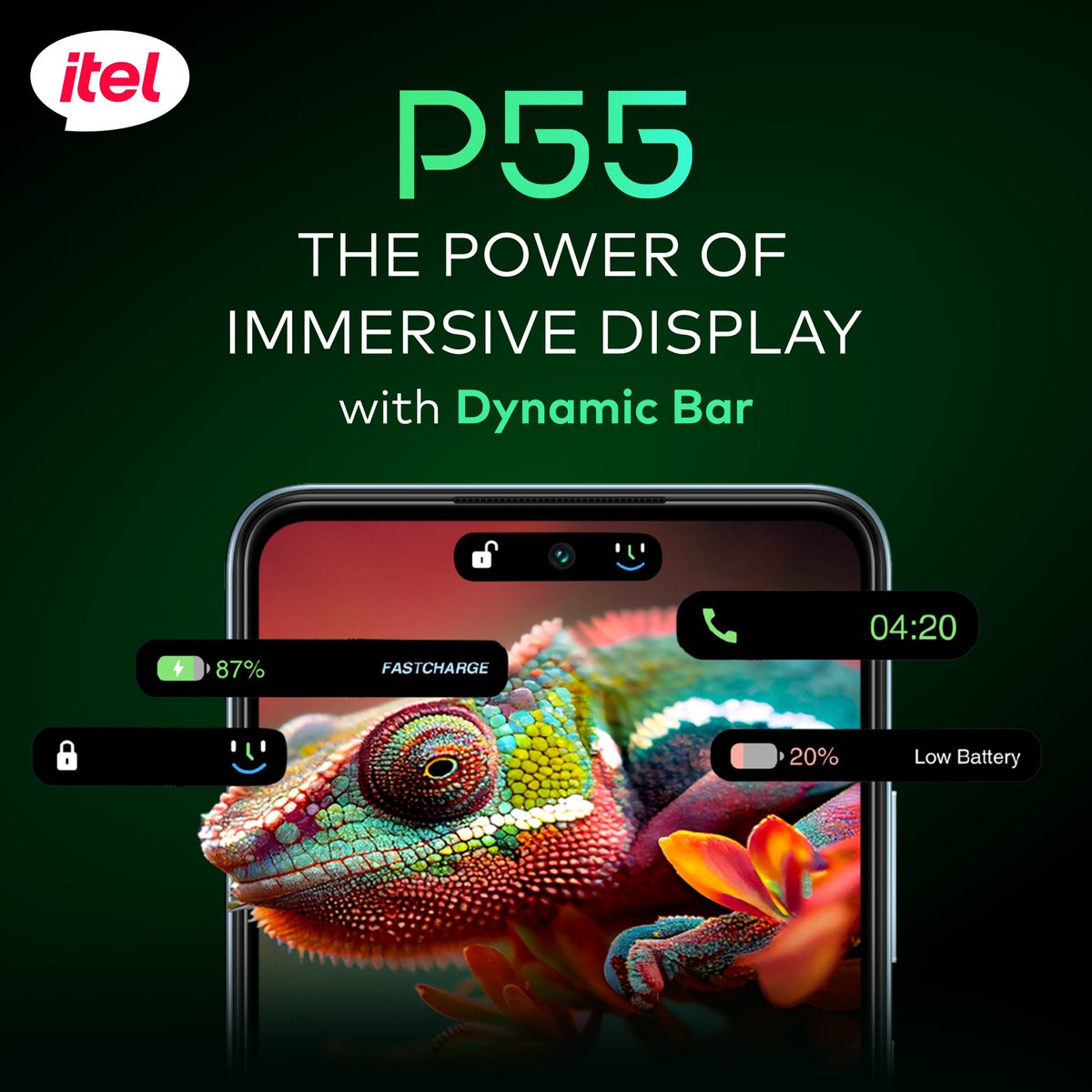itel_india's tweet image. Dive into a world of immersive visuals with itel P55! Experience the beauty of its dynamic bar and 6.6" HD+ display. Buy now and indulge in the ultimate viewing experience! 
Know More -  bit.ly/3UzQzKJ
#itel #P55 #itelP55