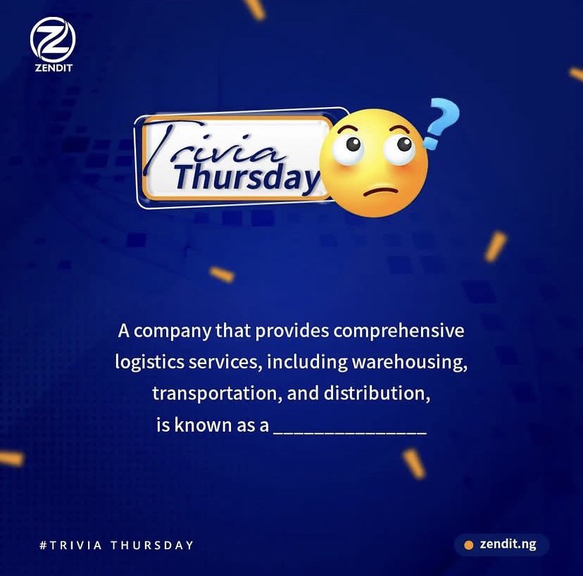 Zendittech's tweet photo. 3rd Party Logistics Provider. When it comes to optimizing your supply chain, a reliable 3PL partner can make all the difference. From efficient warehousing to streamlined transportation.
#Zendit #ZenditTrivia #trivathursday #logisticsuccess #LogisticsGoals https://t.co/lKMNf5JRC0