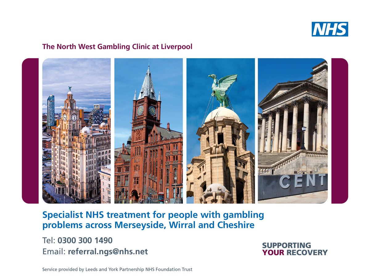 Pleased to announce the opening of the NHS North West Gambling Clinic at Liverpool today. 

Life changing support and treatment for the people of Merseyside, Cheshire &amp; The Wirral. 👇