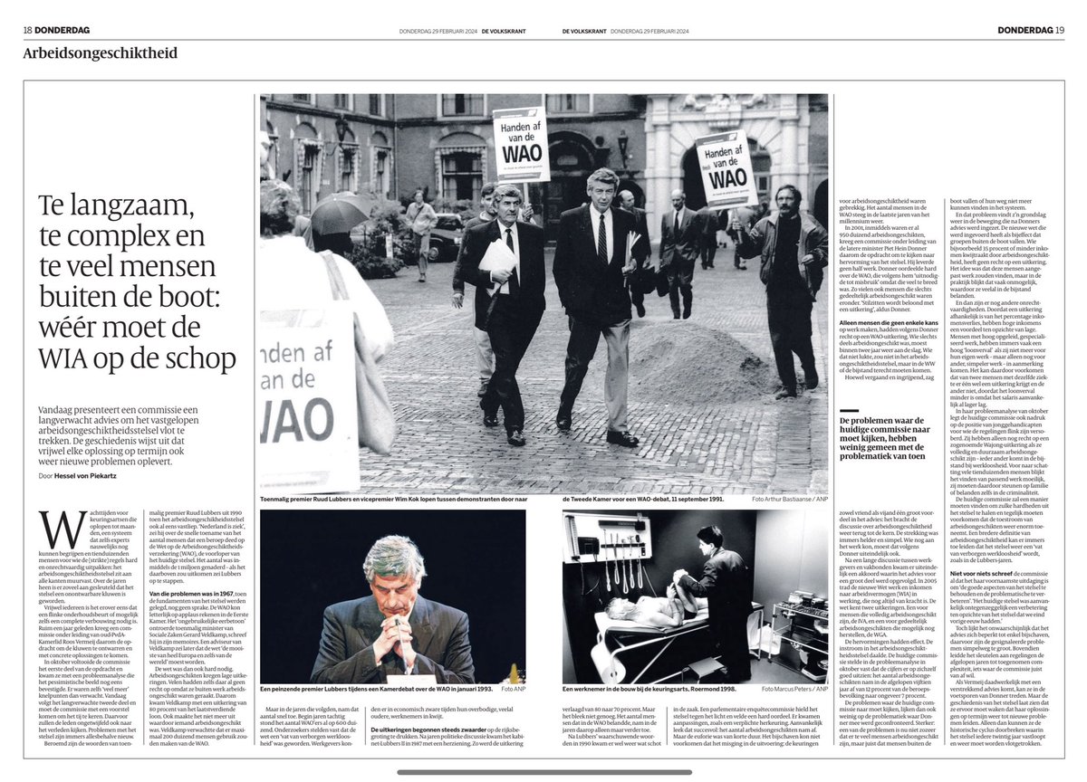 keeskraaijeveld's tweet photo. Vandaag komt #Octas met haar langverwachte advies over het arbeidsongeschiktheidsstelsel. @H_vonPiekartz schreef voor de gelegenheid een mooi overzichtsartikel in de @volkskrant
#WAO #WIA #IVA #WGA https://t.co/3hcpVvnJNA