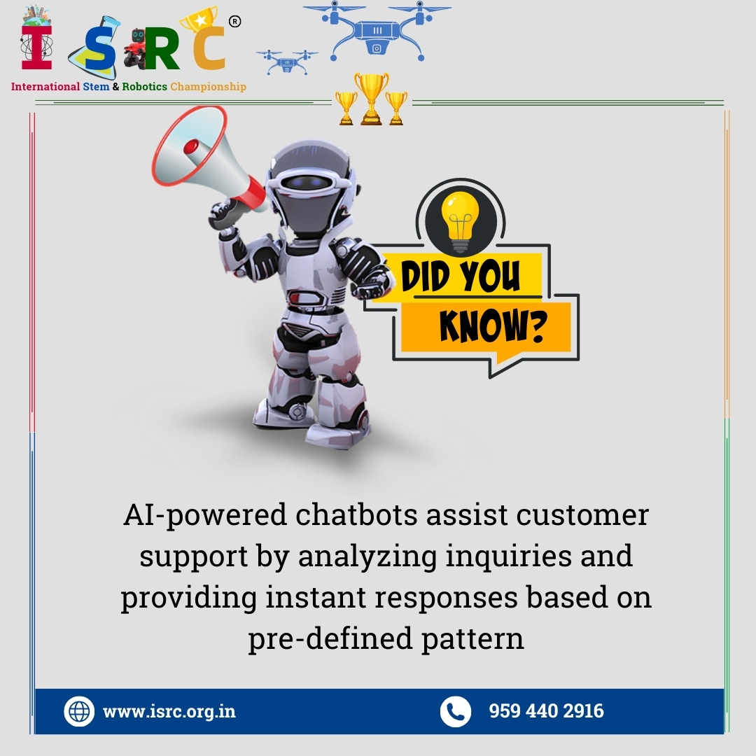 isrc_org_in's tweet image. Elevate your tech game with ISRC 2024! 🌐🤖 Join us in celebrating the future of customer support with AI-powered chatbots. 🚀✨ #STEMChampionship #RoboticsRevolution #AIPoweredChatbots #TechInnovation #isrc