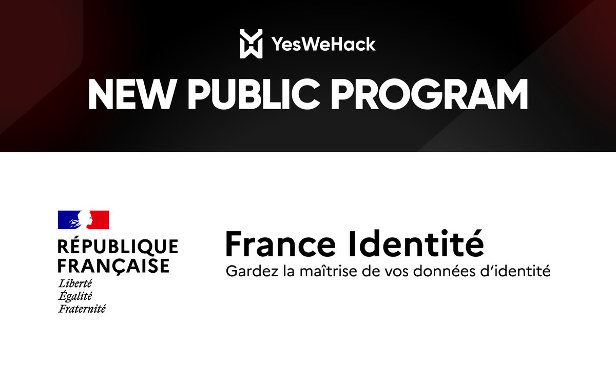 Looking for new #BugBounty programs? Start hunting on <a href="/france_identite/">France Identité</a> 🇫🇷

This app enables French citizens to access service providers using their electronic identity or to provide proof of identity without printing a copy of their identity card. The project aims to facilitate
