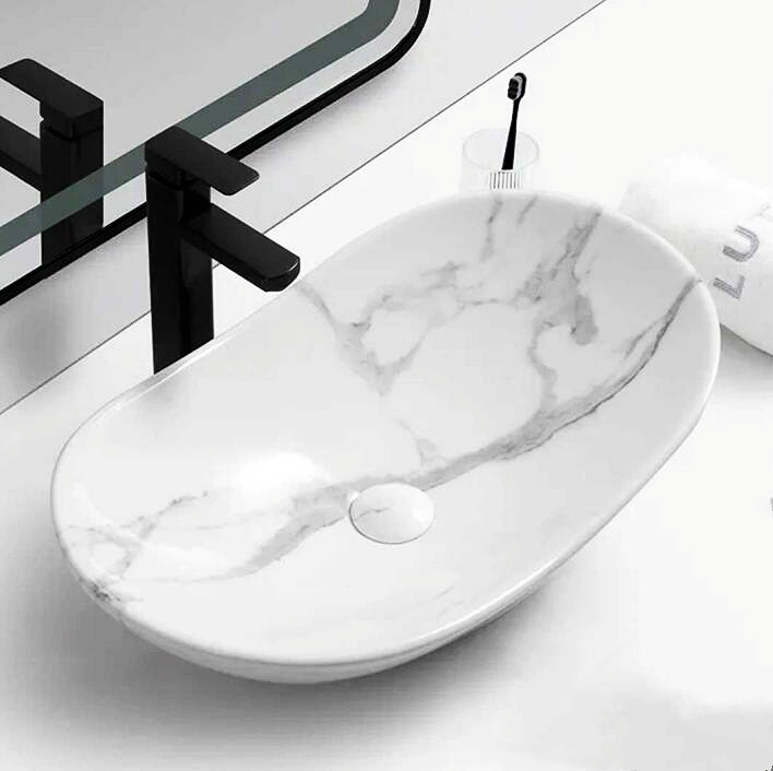 Marble Ceramic Tabletop Wash basin | Countertop Vessel Sink | Wash Basin over counter For Bathroom Hotel Home #hoteldesign #interiordesign #vesselsink #vanitysink #toilets #basins #lavabo #lavabos