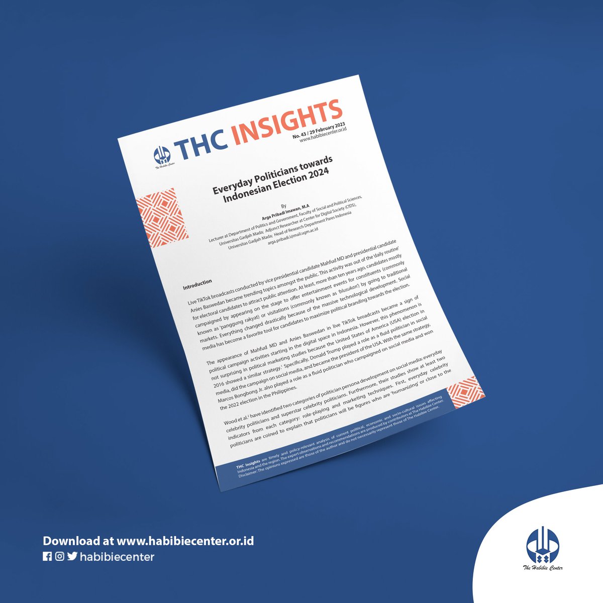 habibiecenter's tweet photo. Check out the full article and in-depth analysis on "Everyday Politicians towards Indonesian Election 2024" by Arga Pribadi Imawan, M.A, on our website https://t.co/hUo9w63wxZ or click the link below:

https://t.co/V7fVXhwv2T https://t.co/RSywN79Fy6