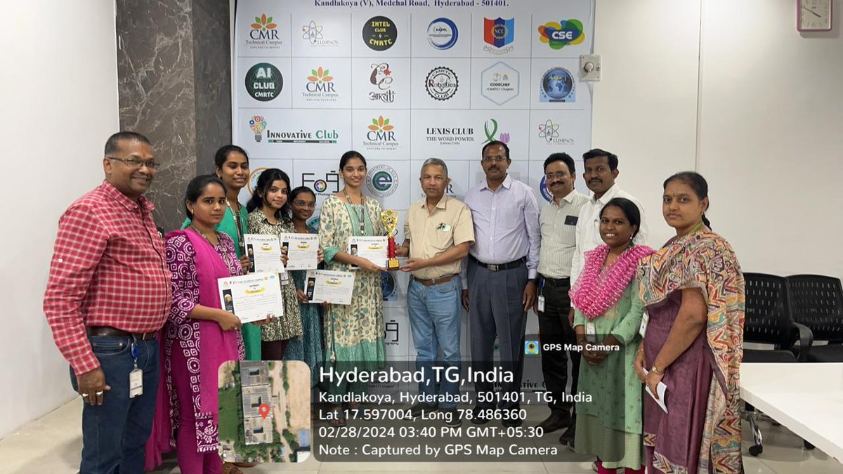 CMRTCofficial's tweet photo. Congratulations to all the Winners of National Science Day Competition 2024 π π π
#CMRTechnicalCampus #NationalScienceDay2024 https://t.co/sV8jnNsbDO