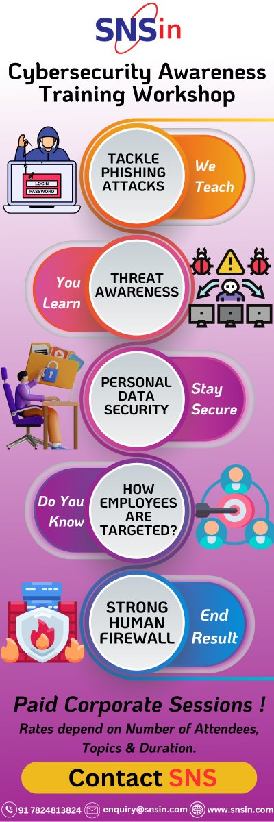 SolutionsSecure's tweet image. Power Up Your #SecurityPosture !

Invest in our #CybersecurityAwarenessTraining workshops &amp;amp; learn how to:

- Spot red flags
- Dodge Phishing Attacks
- Protect your data

#CybersecurityAwareness Trainings are important for Companies.

#Cybersecurity #SNS #Phishing #CISO #CTO