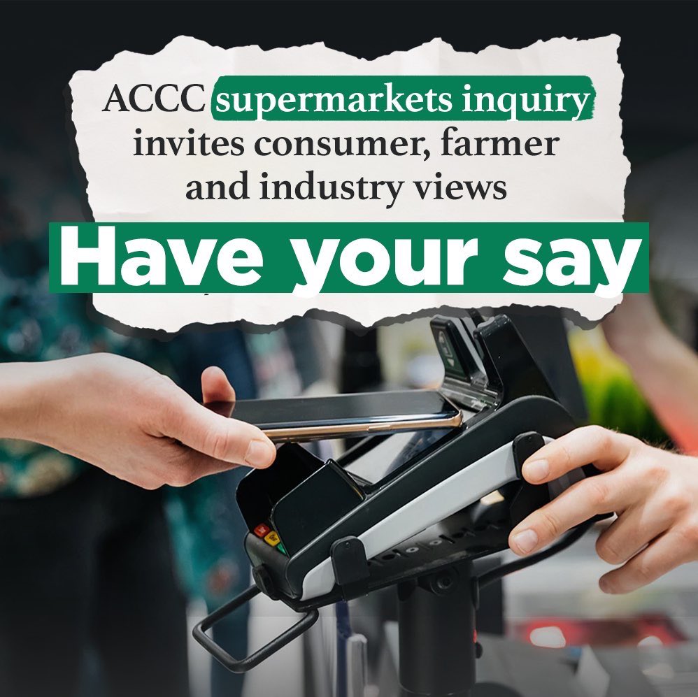 MurrayWatt's tweet photo. Families and farmers need a fair deal from the big supermarket chains. That’s why the @AlboMP Govt has directed an ACCC inquiry into supermarket behaviour &amp; pricing practices. You can take a 10 minute survey to share your view here: https://t.co/DL52Zhz0re https://t.co/R3BuB9yvkc