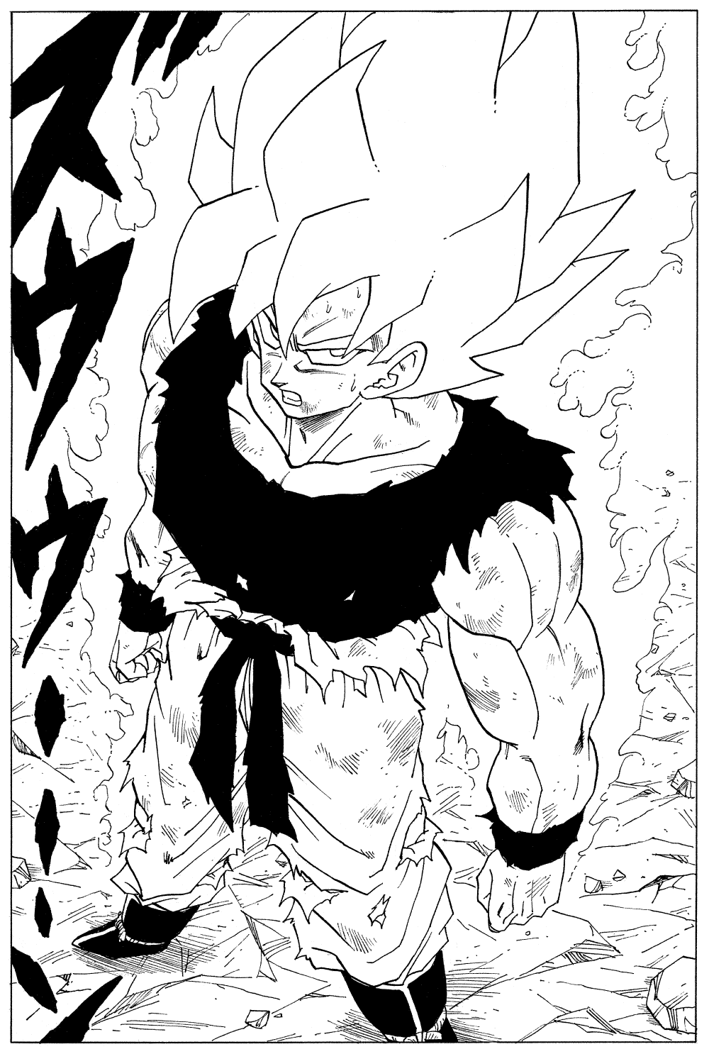 貴重 ドラゴンボールZ 初期のスーパーサイヤ人 孫悟空 原画 その 貴重 ドラゴンボールZ 初期のスーパーサイヤ人 孫悟空 原画 その