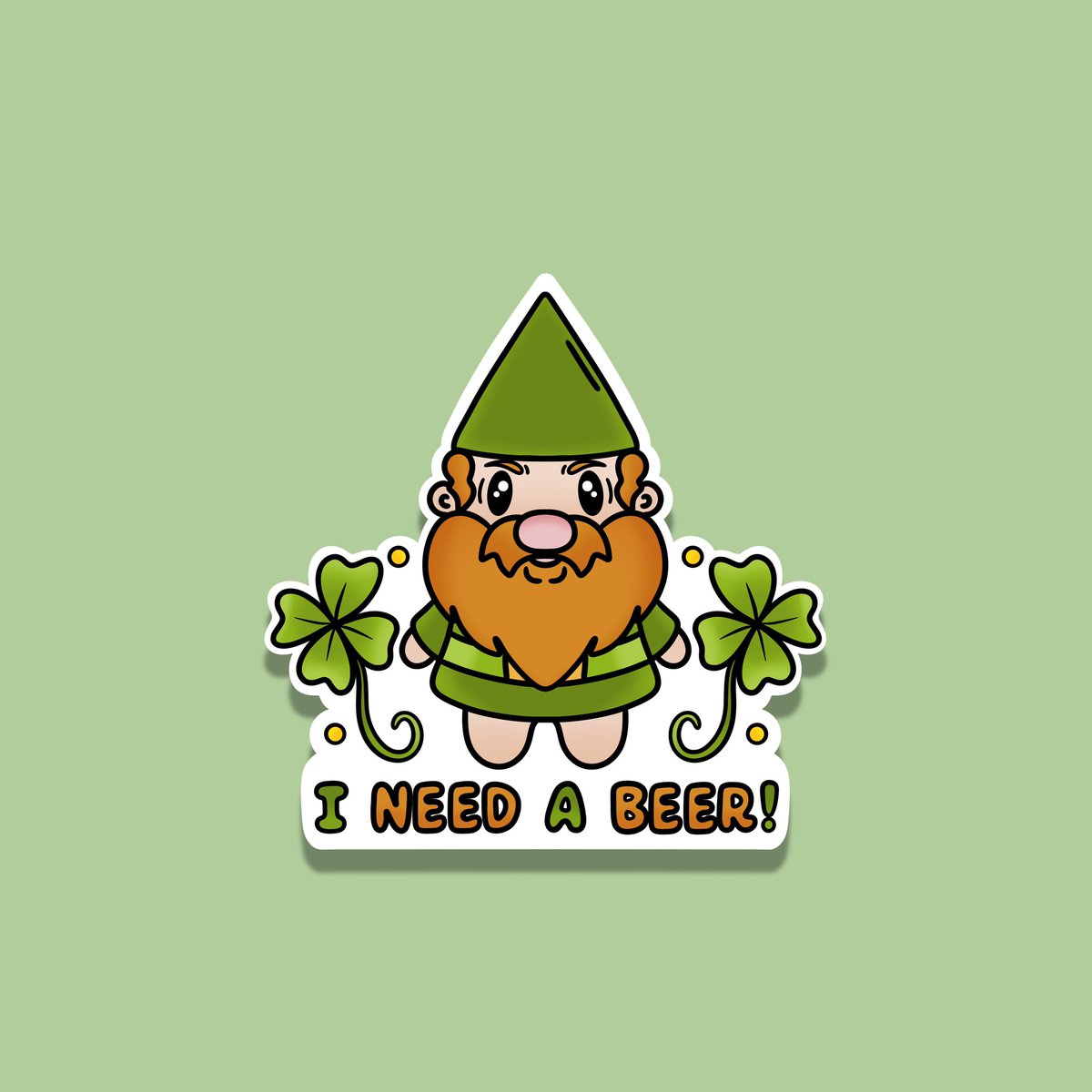 Barcode_Kitten's tweet photo. St. Paddy’s Day - Grumpy Gnome Sticker✨🍺

https://t.co/XO5wxtgUkD https://t.co/JFMp3qFGt3