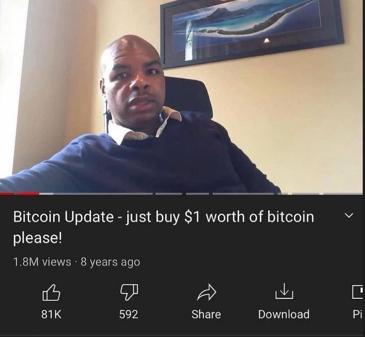 This man of African Descent was begging people to just buy $1 worth of Bitcoin  8 years ago Your Comments on this...