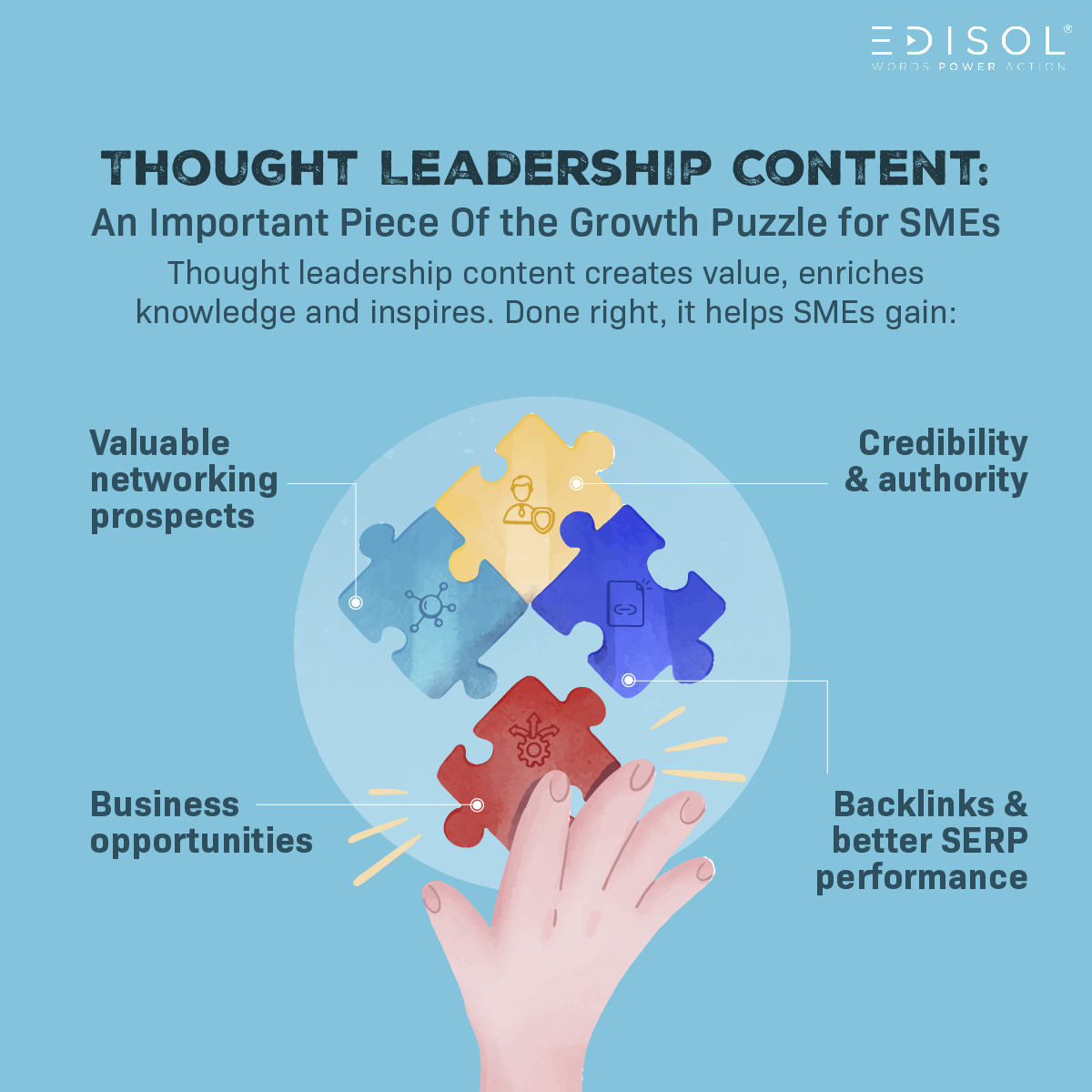 edisolonline's tweet image. To make a mark in an increasingly competitive landscape, #SmallBusinesses need to focus on multiple aspects that boost #growth. Here’s how #ThoughtLeadershipContent is a vital part of the #puzzle.

#ThoughtLeadership #ContentMarketing #ContentStrategy #ThoughtLeadershipStrategy