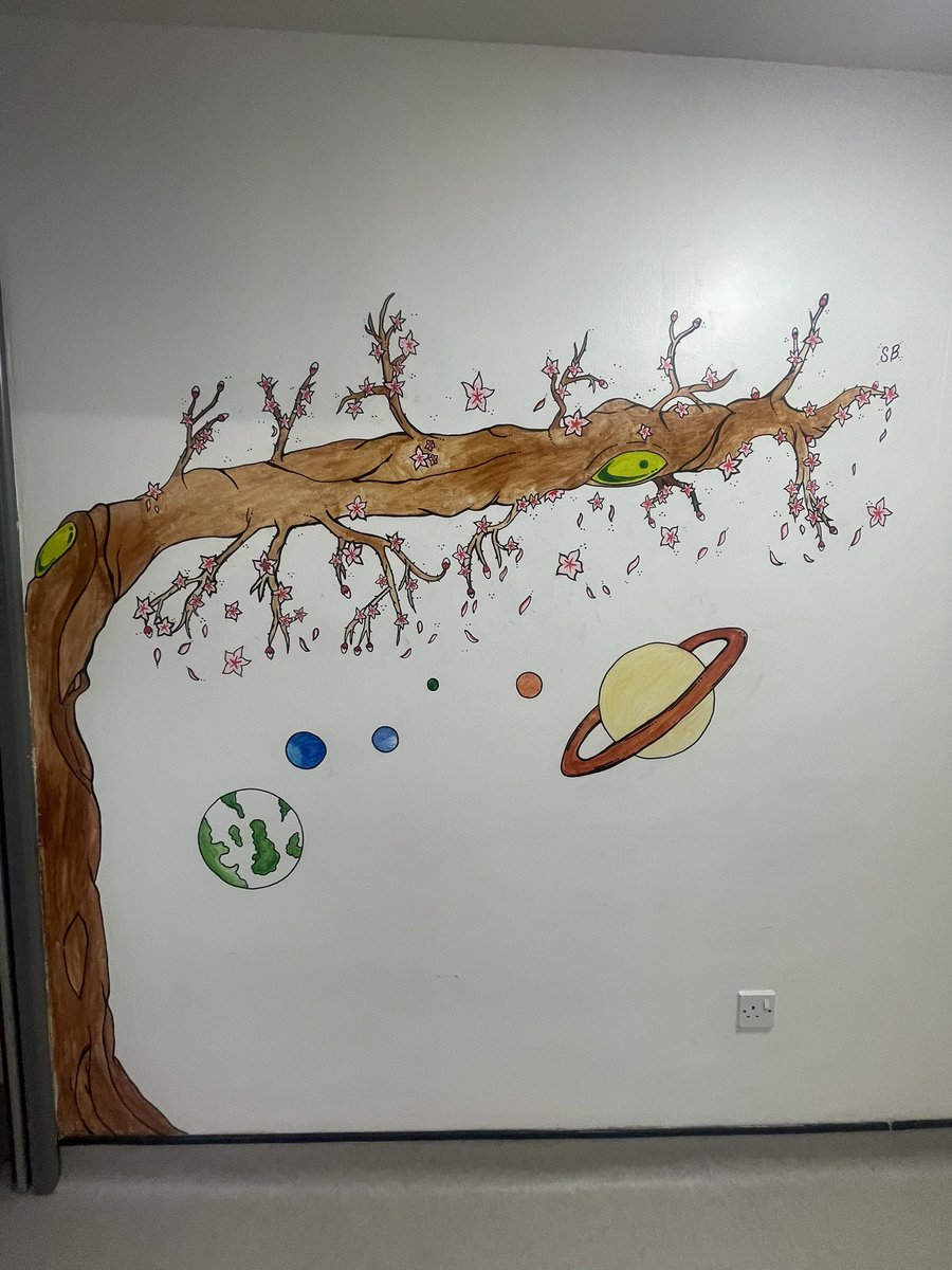 Our beautiful discharge /recovery tree for brook ward painted by one of our service users . He is so talented and we are so grateful for his hard work. Can’t wait to put our discharge messages on here🫶🏼@HelenCraigie7 @GemmaClark13465 @UpneetRiar