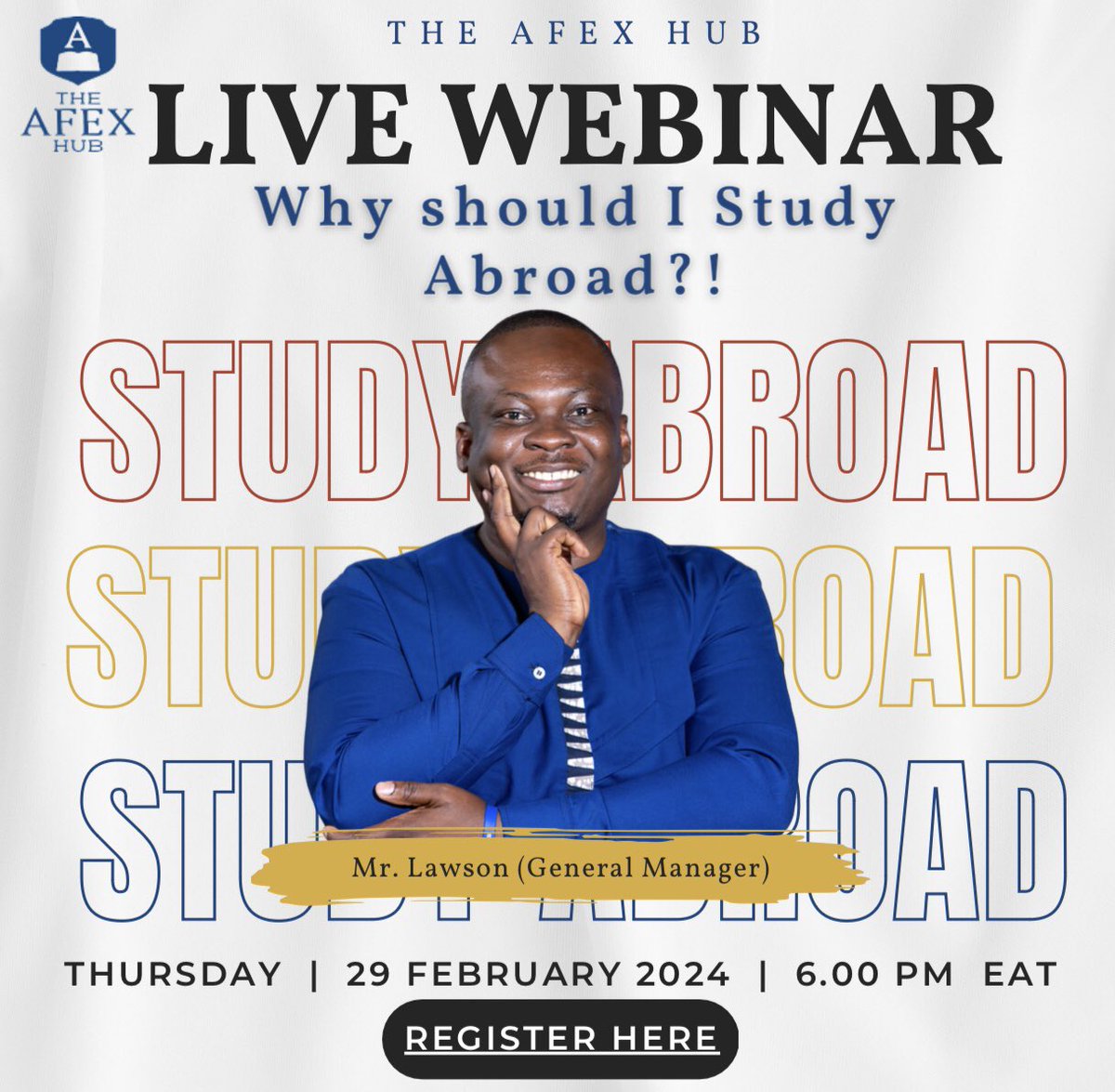 AfexKenya's tweet photo. We are excited and looking forward to having you join our Webinar today! Share all your questions and we’ll be sure to answer them during the Webinar. It will be informative and engaging! Sign up via the link! #HigherEducation #collegelife #Kenya #US 

https://t.co/CNyHyfF4eS https://t.co/mMpBGGcWmk