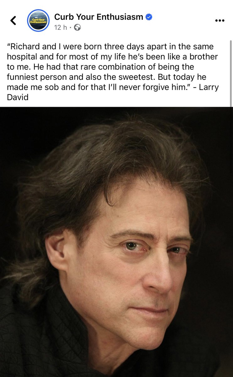 A brilliant and funny man. Rest in peace, Richard Lewis. 😔