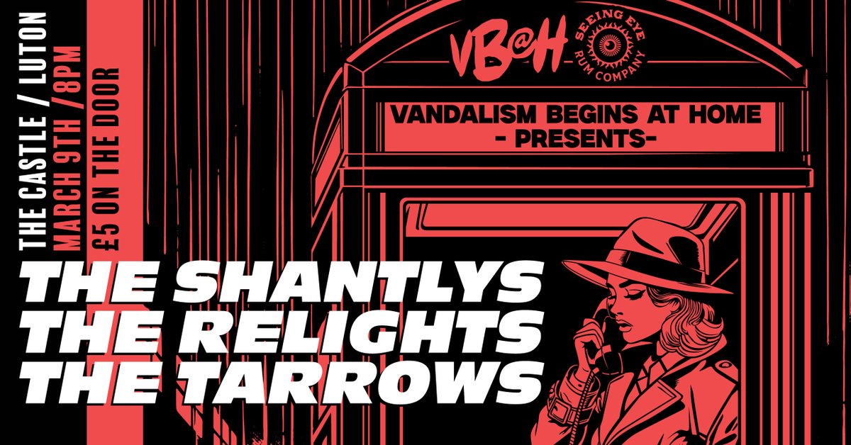 Vandalism Begins At Home (@vbahrecords) on Twitter photo Next Saturday at <a href="/TheCastleLive/">Castle Live</a>, its time to make the call..
We welcome <a href="/theshantlys/">The Shantlys</a> <a href="/TheRelights/">The Relights</a> & TheTarrows for a night of indie pleasure
£5 otd from 8pm
See you down the front! Next Saturday at <a href="/TheCastleLive/">Castle Live</a>, its time to make the call..
We welcome <a href="/theshantlys/">The Shantlys</a> <a href="/TheRelights/">The Relights</a> & TheTarrows for a night of indie pleasure
£5 otd from 8pm
See you down the front!