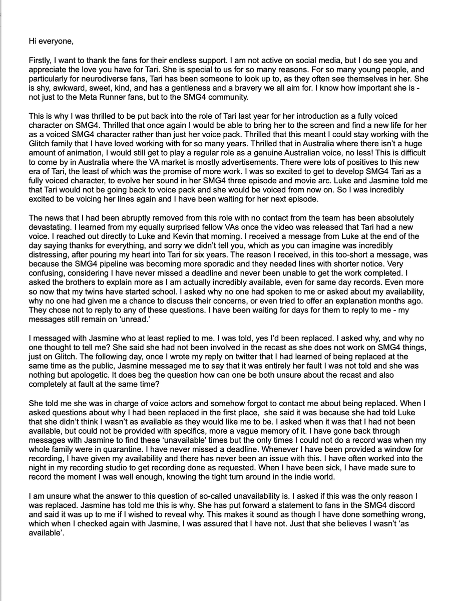 CelesteNotleyS's tweet photo. Hi all, thank you for your patience and support. I have been waiting to post anything to give time for Glitch to hopefully give me a proper answer or at least make a statement, but so many days have gone by and I felt I should share my story as you deserve some sort of response https://t.co/WuwyHg5MFO