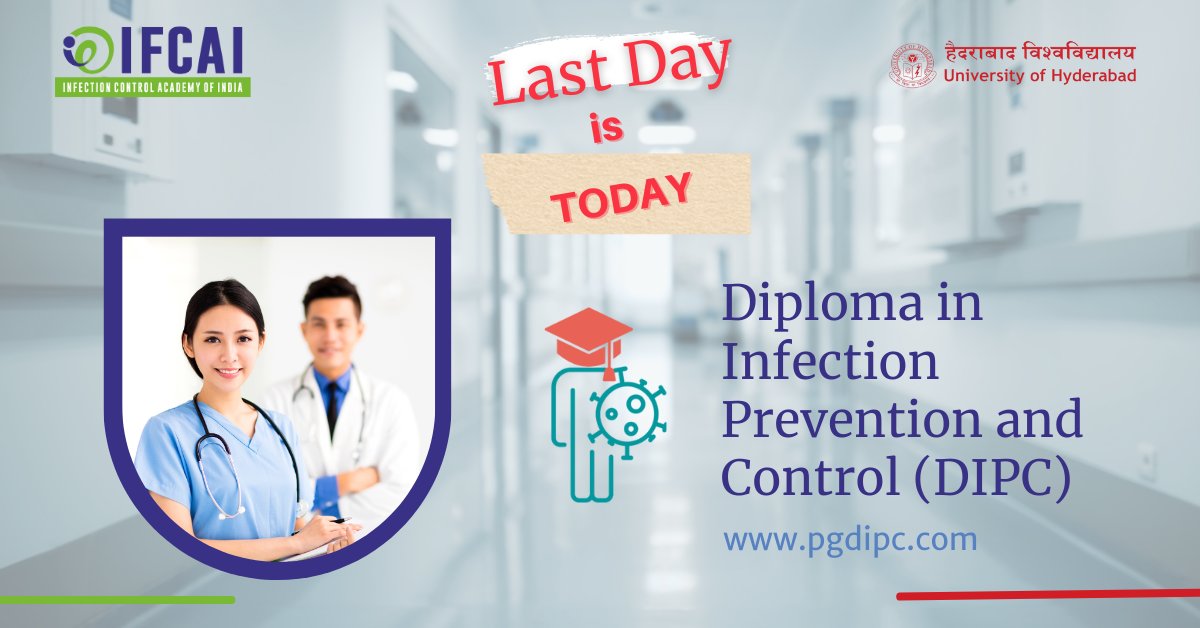 If you are considering getting a qualification in infection control, today is the last day to apply for DIPC 2024. See more and apply online for a fully online programme custom-made for working healthcare professionals.
pgdipc.com @burrirangareddy @PranavCX  #ipc