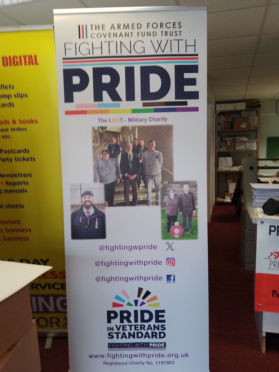 djgraham61's tweet photo. @fightingwpride new pop up Banner purchased from a generous donation using LGBT+ Scottish Veterans who were affected by the " Gay " Ban pre 2000. I would love to be able to do this in @little_pengelly @niassembly @PSNILGBT @38XEngagement @VeteransGovUK @moneillsf @AndyAllen88 https://t.co/pw0LUmA3cm