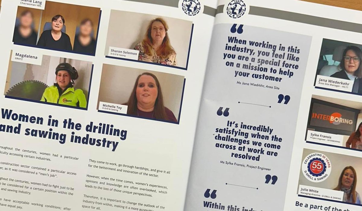 DDrillGroup's tweet image. #ThrowbackThursday

Feature in the IACDS Year Book 📖 Women in the drilling and sawing industry, a piece which was originally shared for #IWD23 with our very own trail blazers Julie, Sharon &amp;amp; Michelle … the #DDrill Diamonds 💎 

#IWD24 #WomeninConstruction