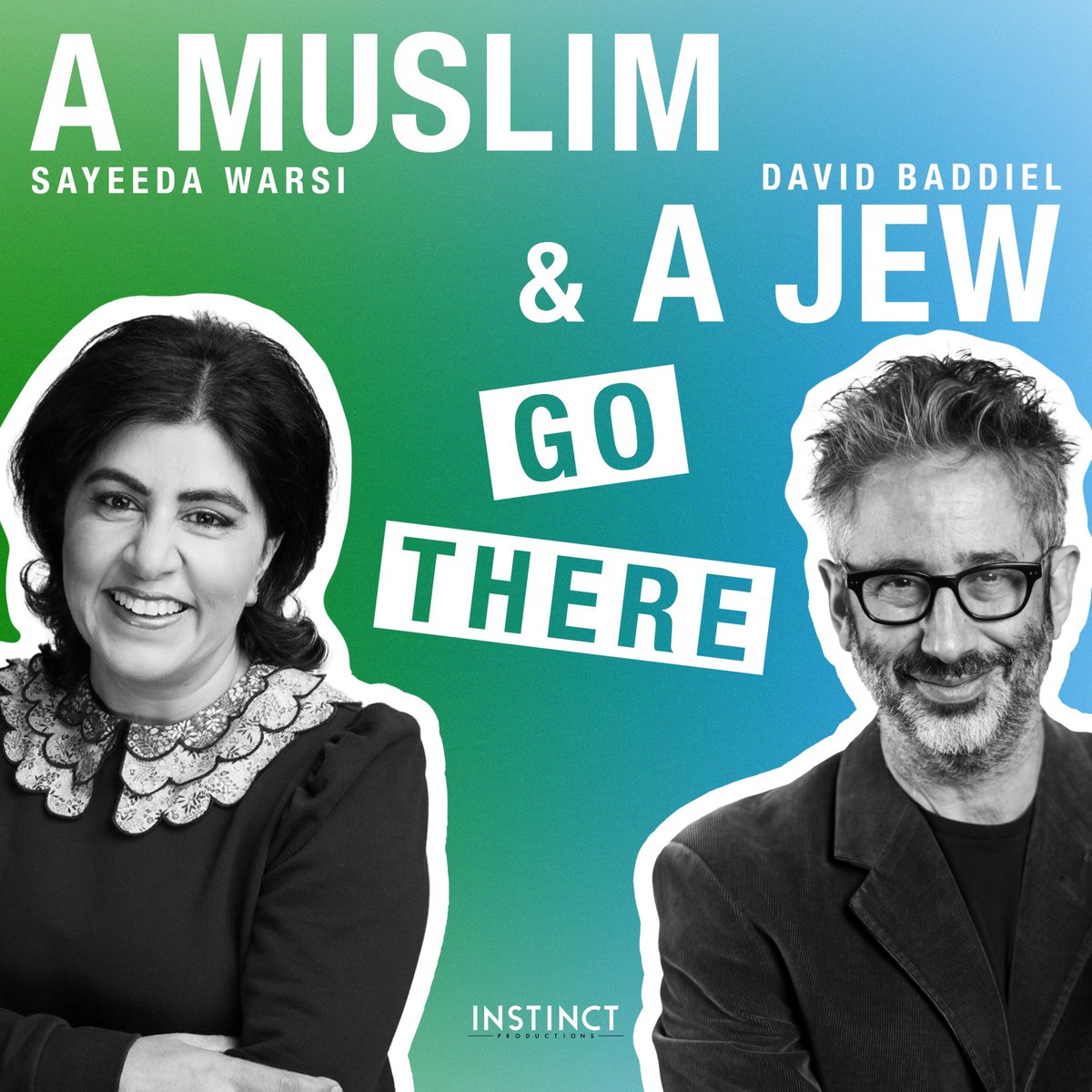 Jemima_Khan's tweet photo. And we launched! 🎉🎉

Ep 1 of A Muslim &amp; A Jew Go There is now available wherever you get your podcasts. 

Listen via the link below: https://t.co/NPJfU3sVbC

@baddiel @sayeedawarsi and produced by @InstinctLtd. https://t.co/UDIGDp4njq