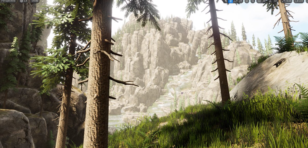 one_threshold's tweet image. The woods are kinda spooky in here! But so fun to explore in VR! :) Finally got things working! :) What to do next? #threshold2 #indiedev #UnrealEngine5 #vr