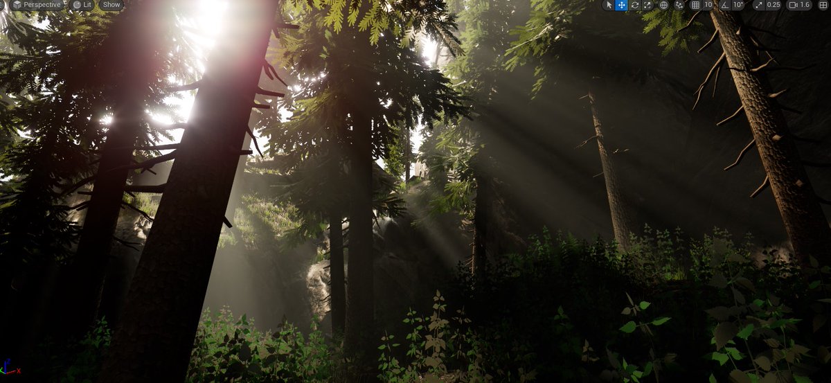 one_threshold's tweet image. The woods are kinda spooky in here! But so fun to explore in VR! :) Finally got things working! :) What to do next? #threshold2 #indiedev #UnrealEngine5 #vr