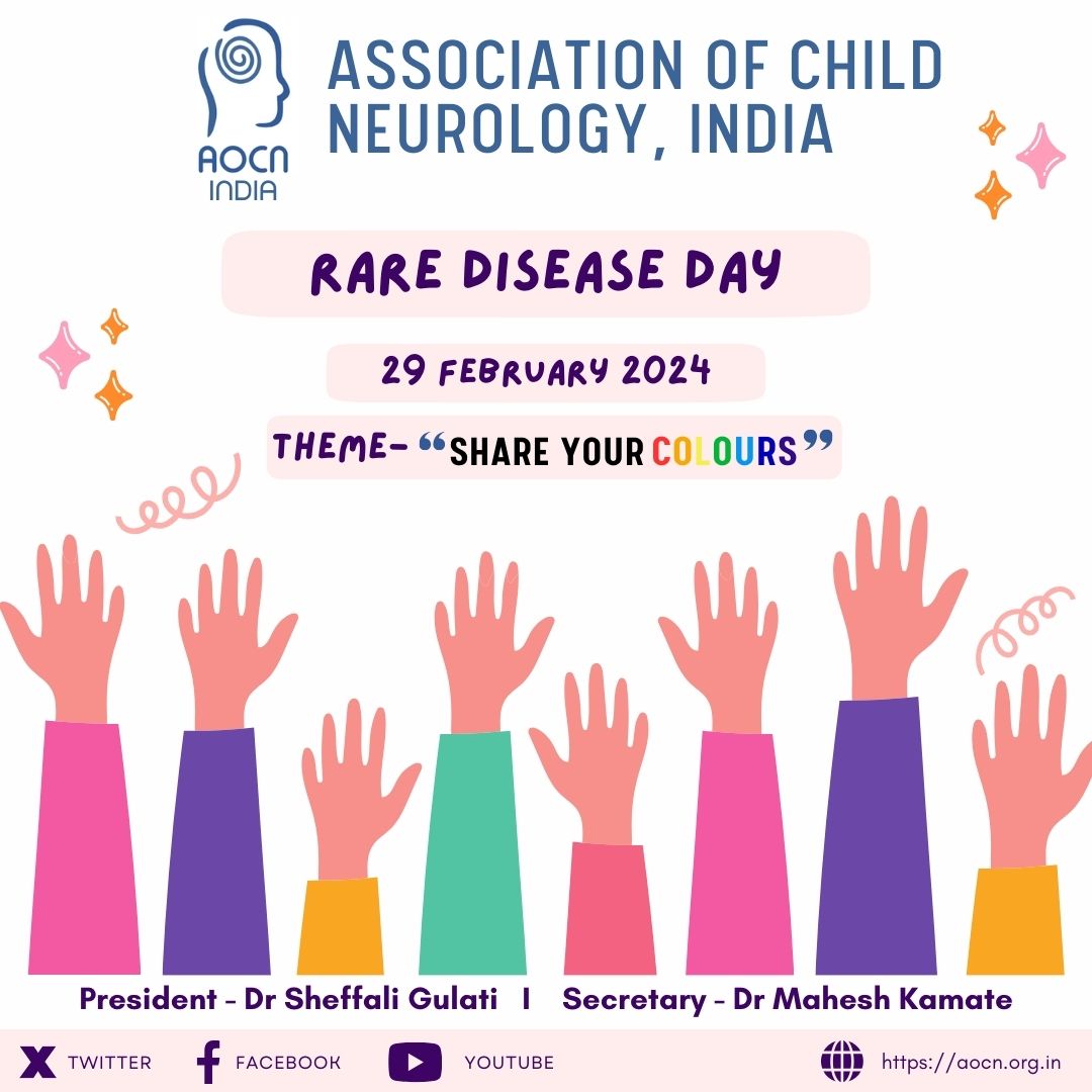 AOCN India celebrates Rare Disease Day 2024. This year let's help all those suffering from rare diseases, share their stories!! #shareyourcolours #actrare2024