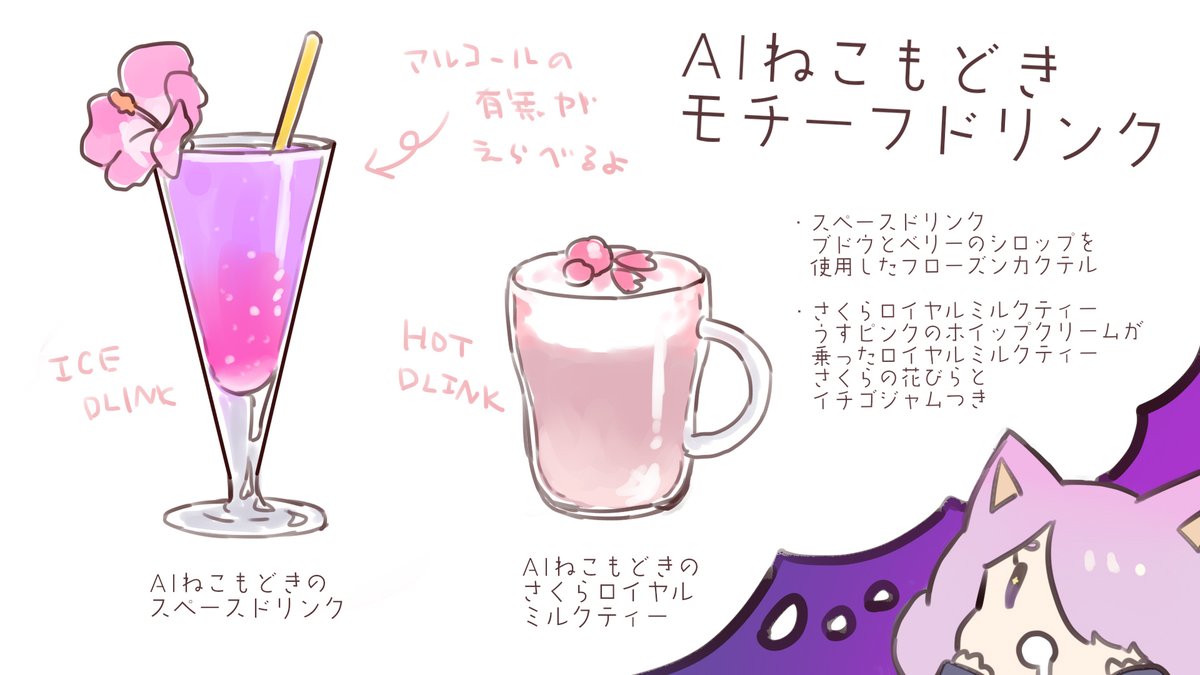 今月の猫もどきガチャです!!AIねこもどきが4周年だったので、幻覚のコラボカフェメニューを考えてみました!!

猫もどきガチャ#64 AIねこもどきコラボカフェ(幻覚) https://t.co/aTLjEsjvdX 