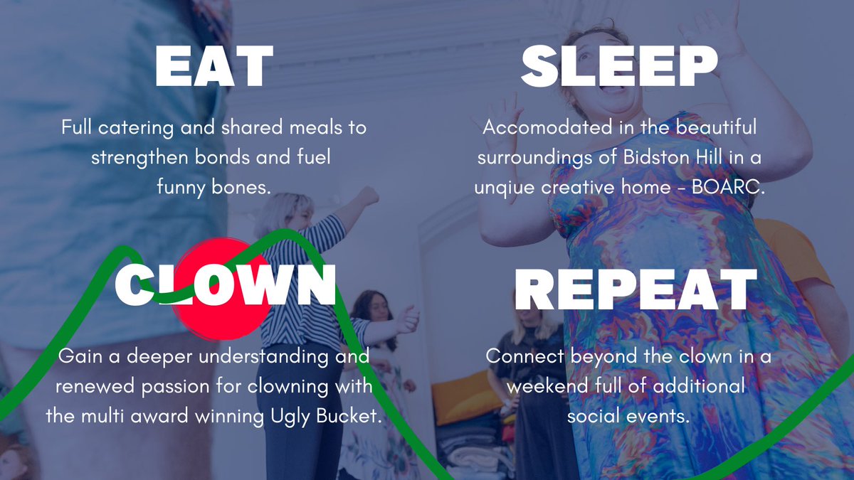 UglyBucket's tweet image. BOOKING OPEN 🔴

The Big Bucket Retreat #EatSleepClownRepeat
🗓️ June 7-9

Applications for two free bursary places also open - deadline March 10.

🌅 ‘This retreat helped me untap new levels of confidence. I felt ready to take on the world’ - 2023

More at uglybuckettheatre.co.uk/the-big-bucket…