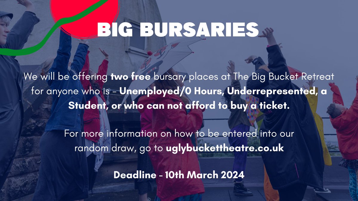 UglyBucket's tweet image. BOOKING OPEN 🔴

The Big Bucket Retreat #EatSleepClownRepeat
🗓️ June 7-9

Applications for two free bursary places also open - deadline March 10.

🌅 ‘This retreat helped me untap new levels of confidence. I felt ready to take on the world’ - 2023

More at uglybuckettheatre.co.uk/the-big-bucket…