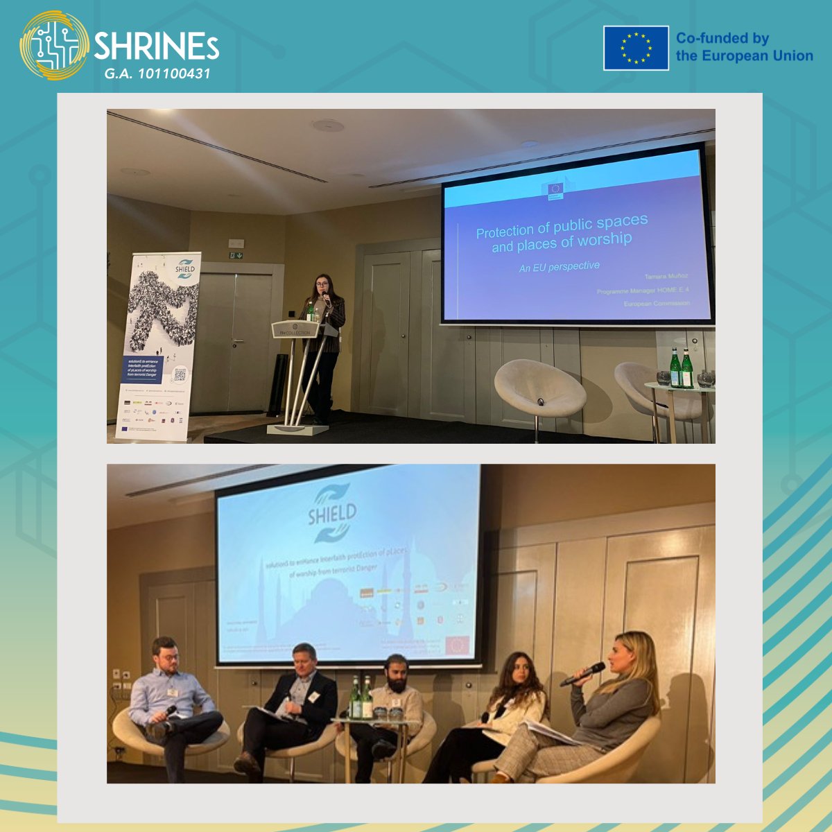 Excited to represent #SHRINEs project at the SHIELD Project's Final Conference in Brussels! Grateful for the opportunity to showcase #SHRINEs' vision and achievements in enhancing security for places of worship. #Safety #EUSecurity #BeSAFE