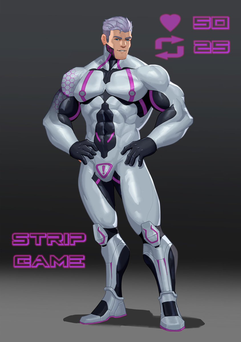 Let's play a game, crewmates! 

Gray is getting ready to relax for the night and needs your help getting this suit off! Don't let your captain down! 🩶

#StripGame #bara #CaptainGrayArt #vtuber